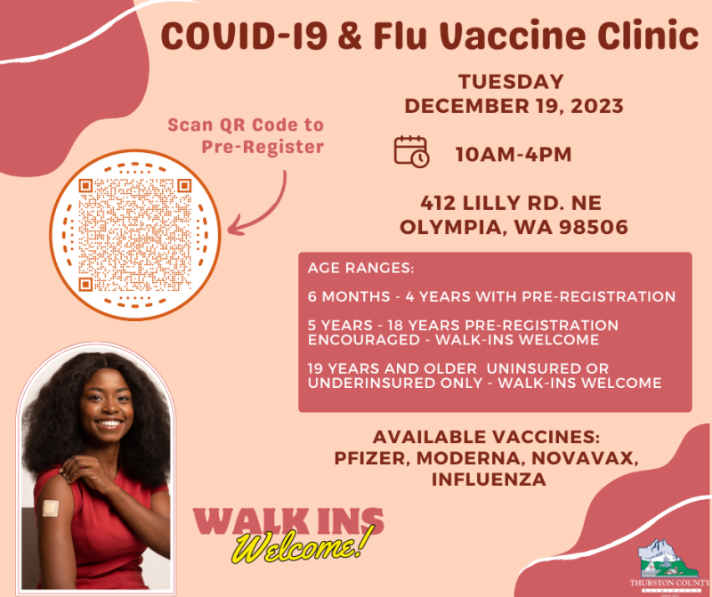 All Ages COVID19 & Influenza Vaccine Clinic Thurston County